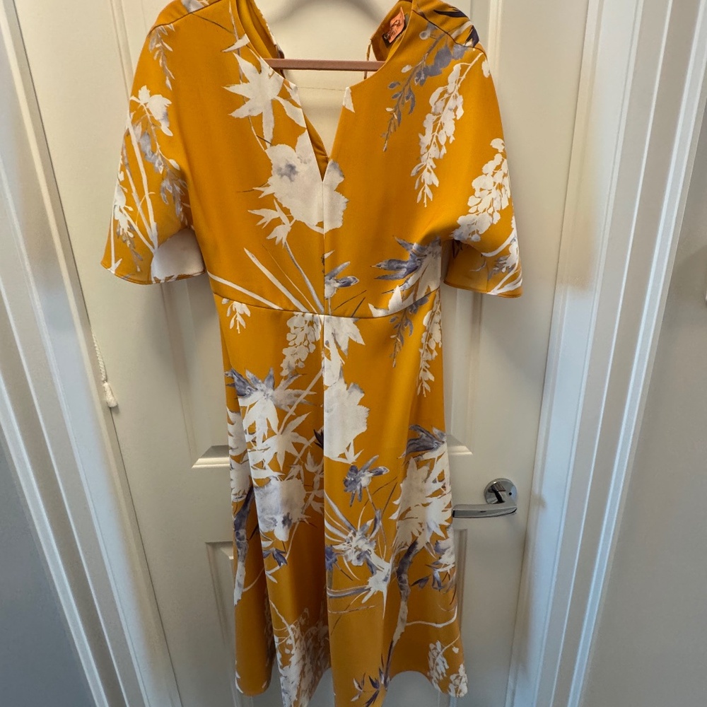 Jaeger mustard yellow occasion dress
